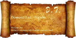 Domoszlai Tünde névjegykártya