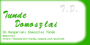 tunde domoszlai business card